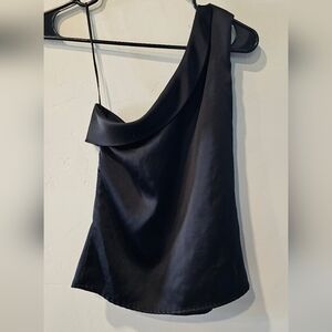 Tahari Black Asymmetrical Midi Skirt Cocktail